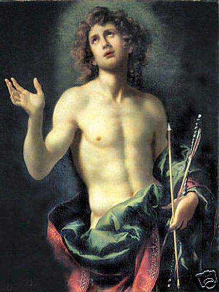 nude male portrait sebastian holding arrows home decoration oil painting on canvas wall art canvas pictures for wall decor 201020